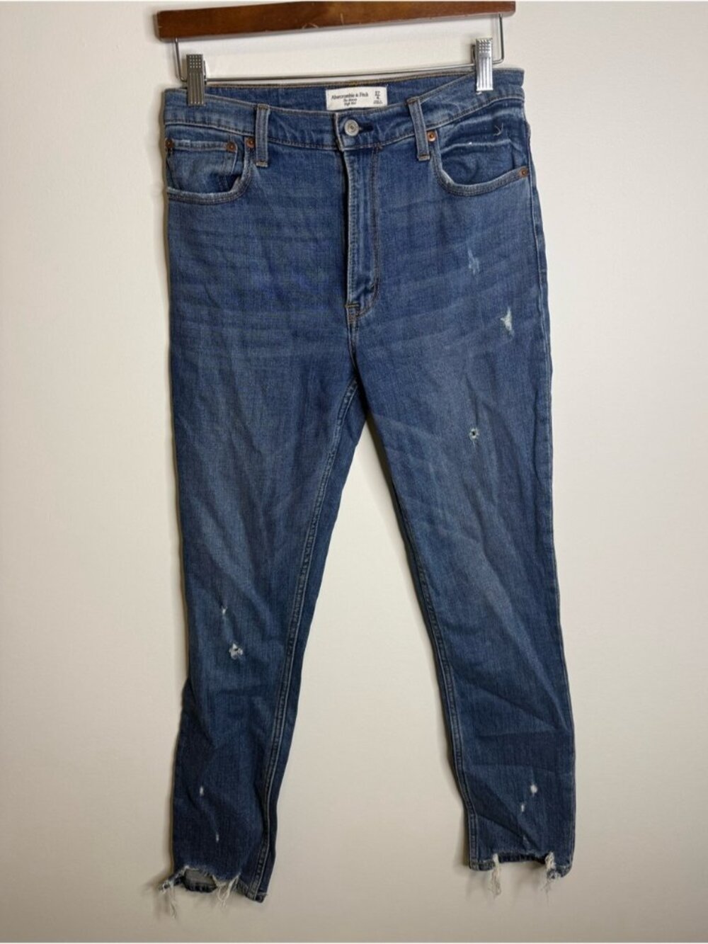 Abercrombie and Fitch Skinny High Rise Jeans size 27/4 long raw hem